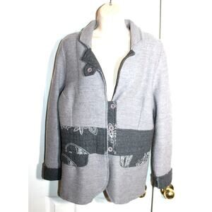 Cocoon Gray Color Block Wool Blazer Cardigan sz S